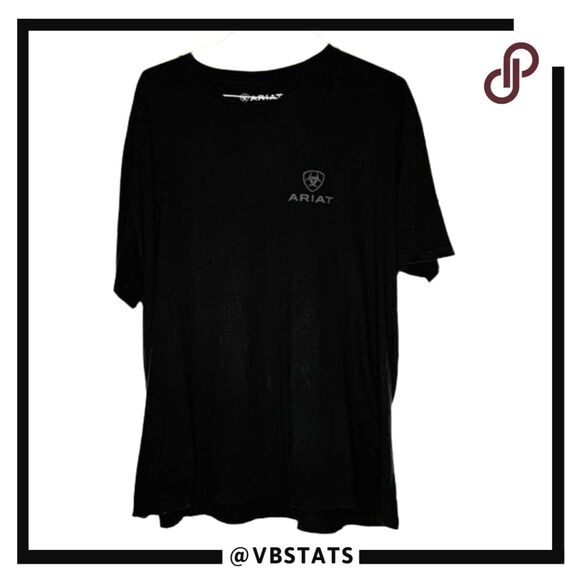 Ariat Men's Corporate Logo Short Sleeve Crew Neck Cotton T-Shirt Black Size XXL - Picture 1 of 6